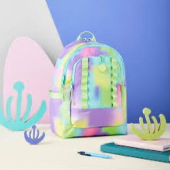 🩷💜LOGAN  ecotech backpack in blue and pink tie-dye 17”🩷💜 - Picture 2 of 10